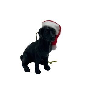 American Canine Association Black Labrador Santa Hat Ornament